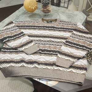 Maglia Sportiva Men's Multicolor Patterned Wool Blend Coastal Sweater Oversized